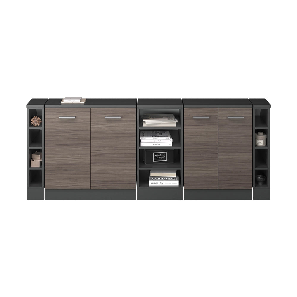 Set di mobili sottotetto Rion Grigio nobile/Antracite 210 cm Set di 5 carcasse armadio profondità 60 cm Vicco