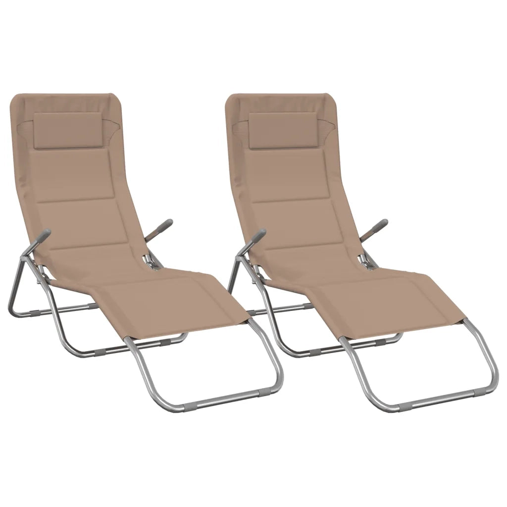 Sedie Pieghevoli 2pz Talpa Textilene Acciaio Verniciato Polvere 360174
