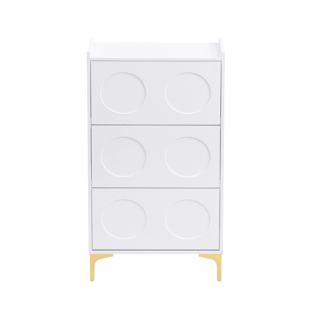 Scarpiera Moderna ¨C MINIMAL ¨C Bianco, 3 Ripiani, Metallo, Salvaspazio Ingresso