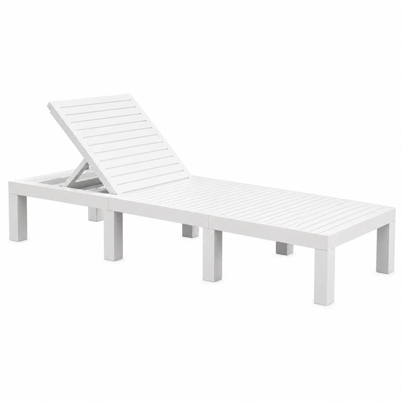 LETTINO SDRAIO PRENDISOLE IN RESINA HAITI BIANCO 195 X 65 X H78 CM