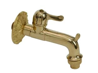 RUBINETTO ARTISTICO IN OTTONE A LEVA ORO LUCIDO attacco M 1/2    AGLAIA