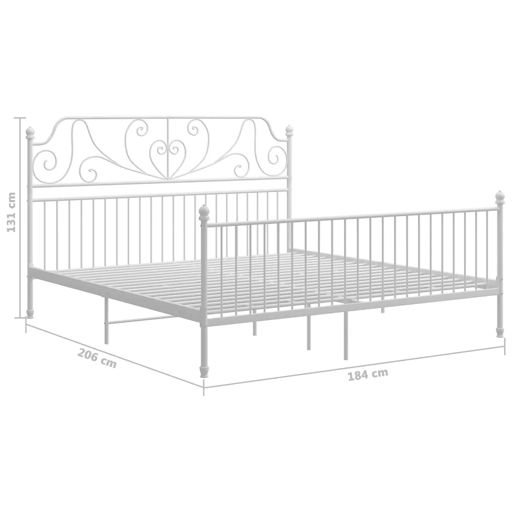 Giroletto-Struttura Letto Bianco in Metallo 180x200 cm 179708