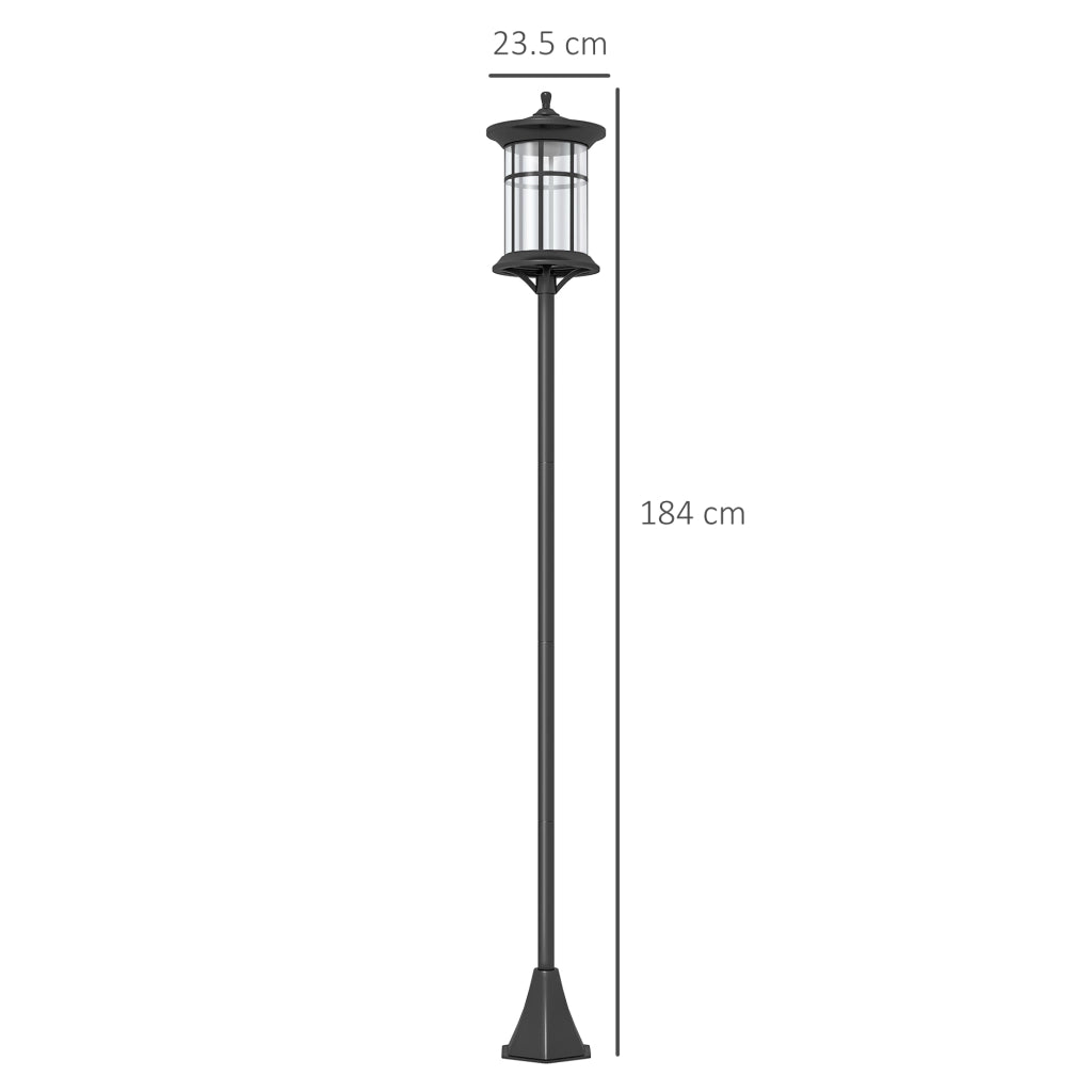 Lampione Solare da Giardino ¨C zephmum ¨C 184 cm, Nero, IP44