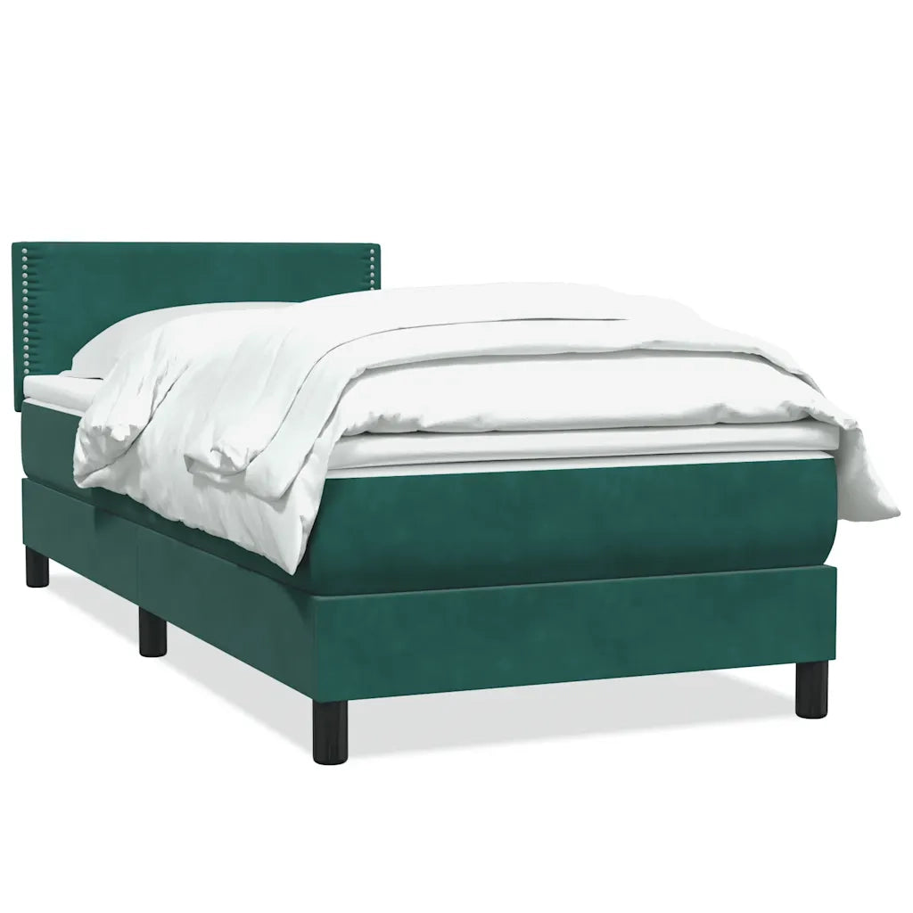 Giroletto a Molle con Materasso Verde Scuro 80x220 cm Velluto 3316140