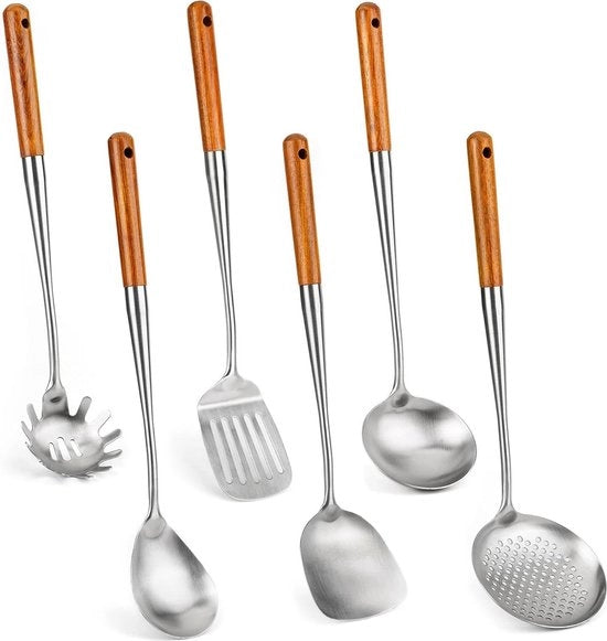 Set di utensili in acciaio inossidabile - 6 pezzi - 43,2 cm