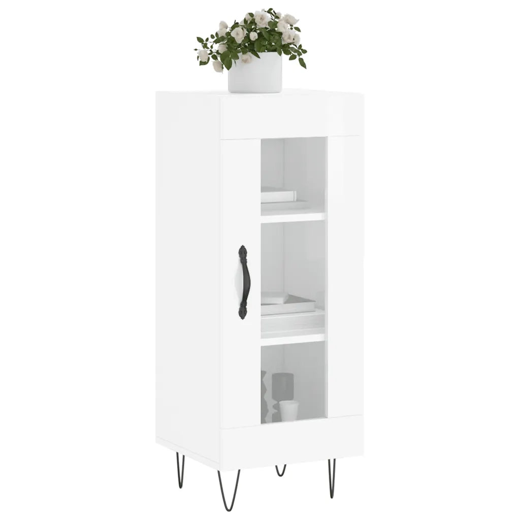 Credenza-Buffet-Armadio da cucina Bianco Lucido 34,5x34x90 cm in Legno Multistrato 758928