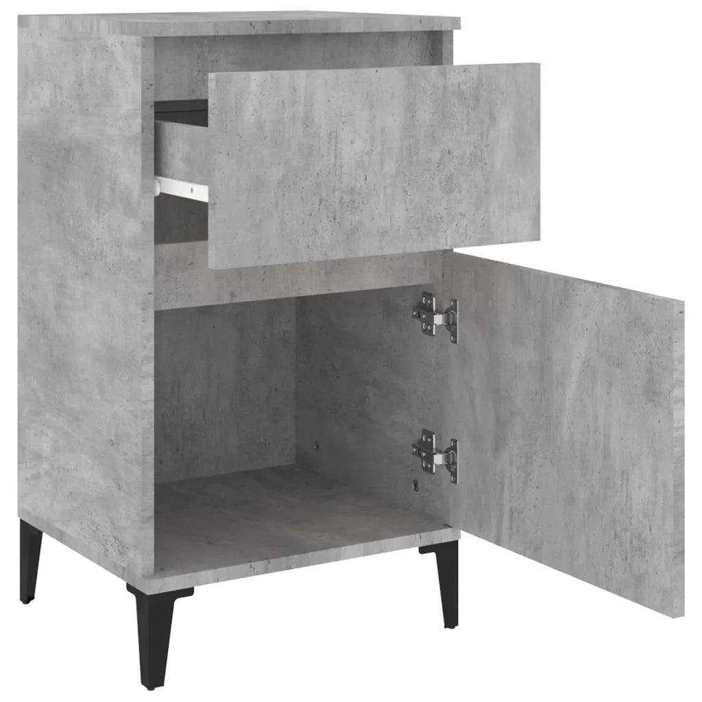 Comodino-Tavolino da notte Grigio Cemento 40x35x70 cm 156539