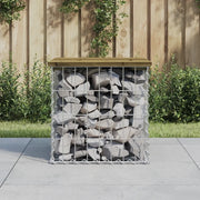 Panca da Giardino Design Gabbione-Sgabello-Panca da esterno 43x44x42 cm Pino Impregnato