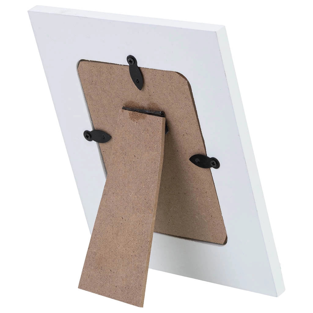 Cornice portafoto in legno blu, 13,5 x 2,5 x 16 cm