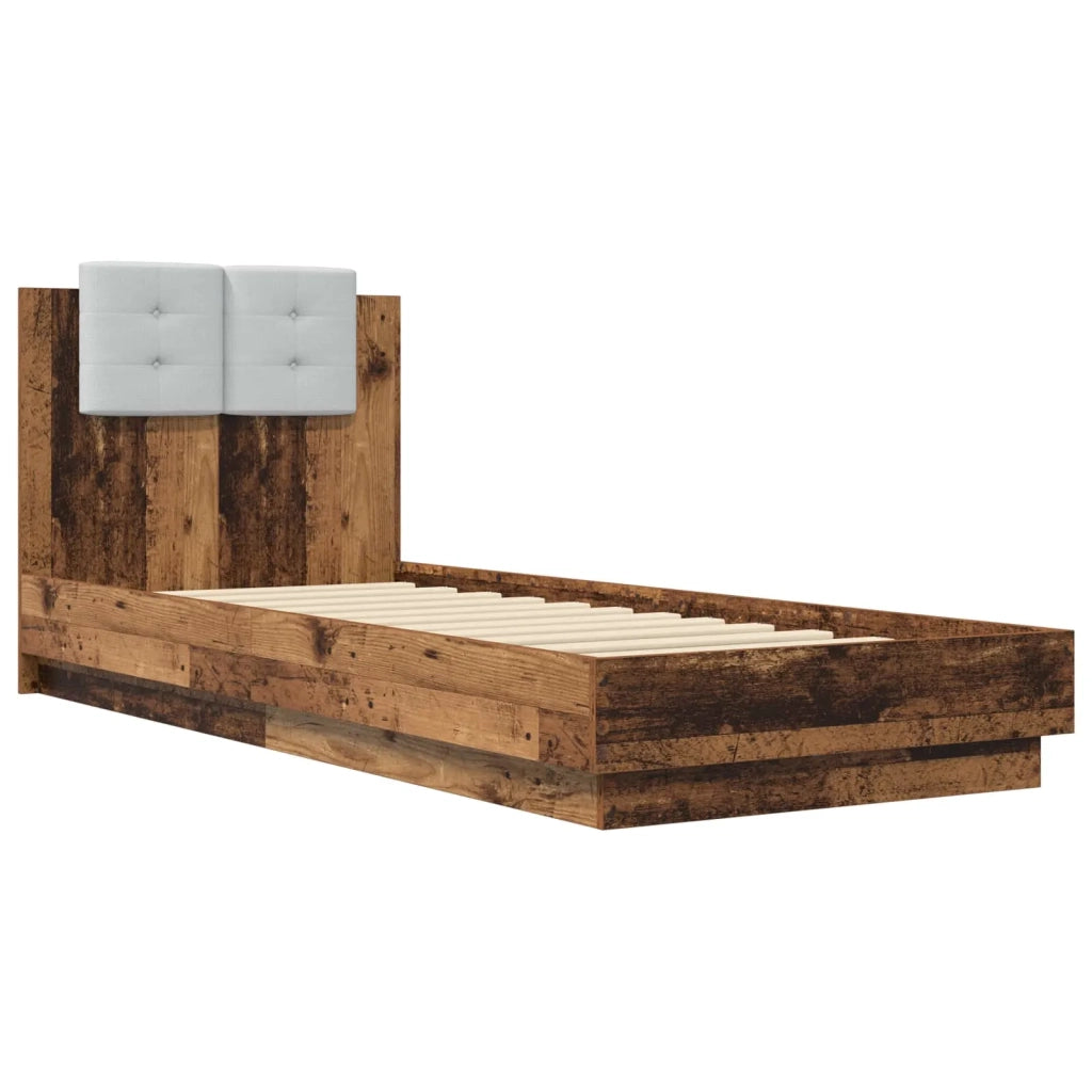 Letto con LED Legno antico 80 x 200 cm Legno ingegnerizzato 3429664