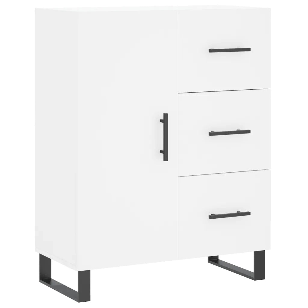 Credenza-Buffet-Armadio da cucina Bianca 69,5x34x180 cm in Legno Multistrato 351578