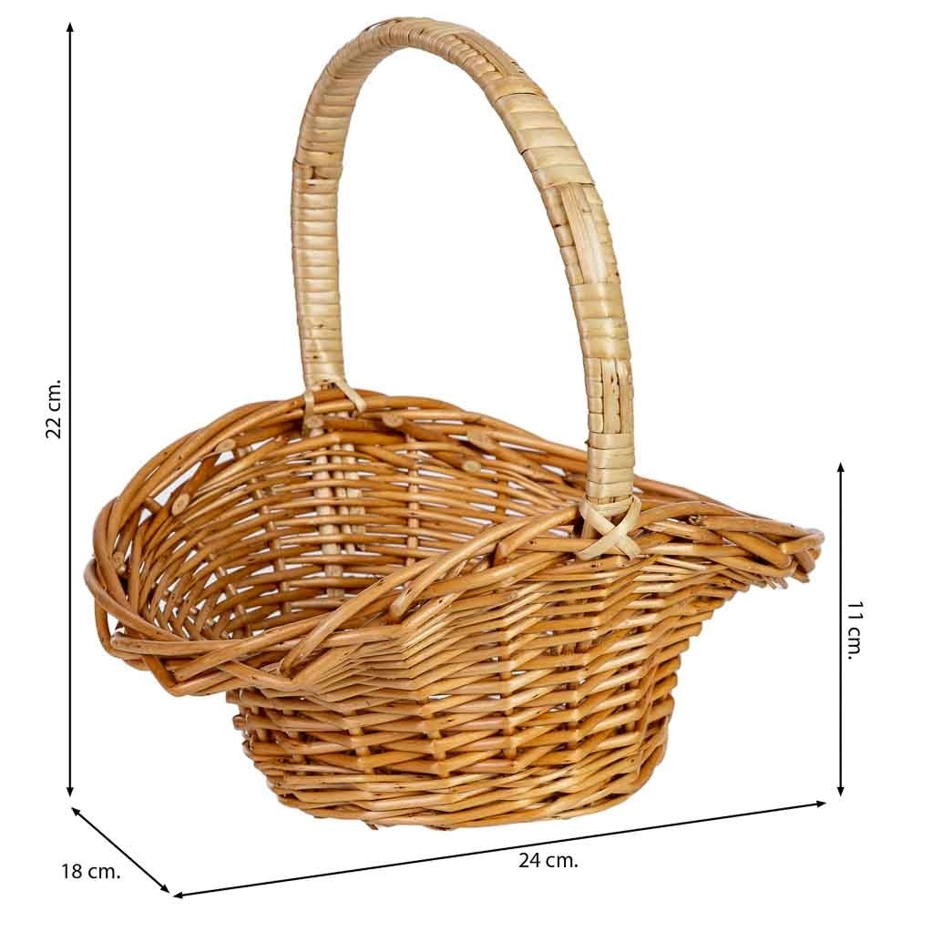Cesto in vimini marrone 24x18x8/11/22h cm