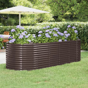 Letto Giardino Acciaio Zincato 249x100x68 cm Marrone 319065