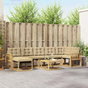Set di divani da esterno con cuscino 8 pcs Bianco e Beige