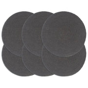Tovagliette 6 pz Grigio Scuro Neutro 38 cm Rotonde in Cotone  cod mxl 71244