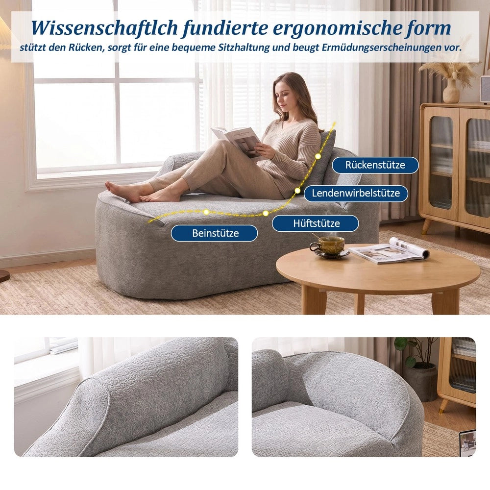 Divano letto ¨C Minimal ¨C grigio, tessuto, 2 posti, con cuscino