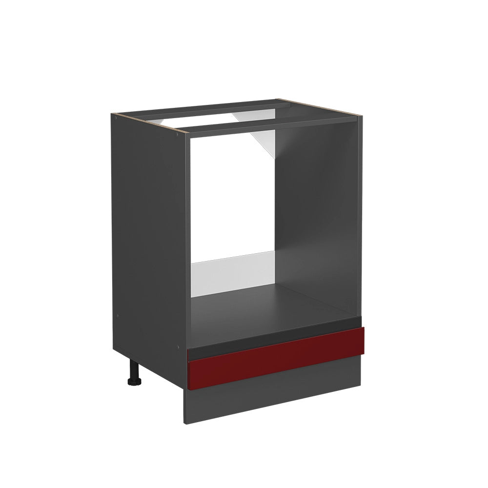 Mobile per forno da incasso R-Line Rosso/Antracite 60 cm Forma a J, senza piano di lavoro Vicco
