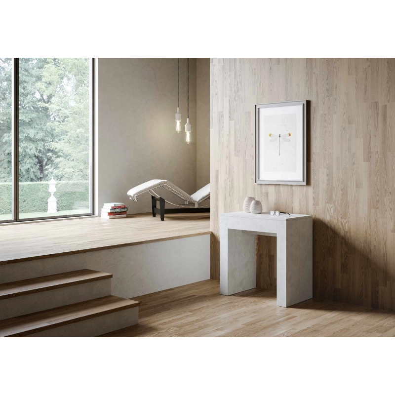 Consolle allungabile 78x47/299 cm Allin - Bianco Spatolato