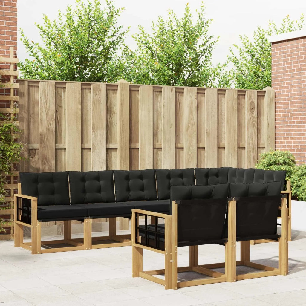 Set di divani da esterno con cuscino 8 pcs Bianco e Nero 3389602