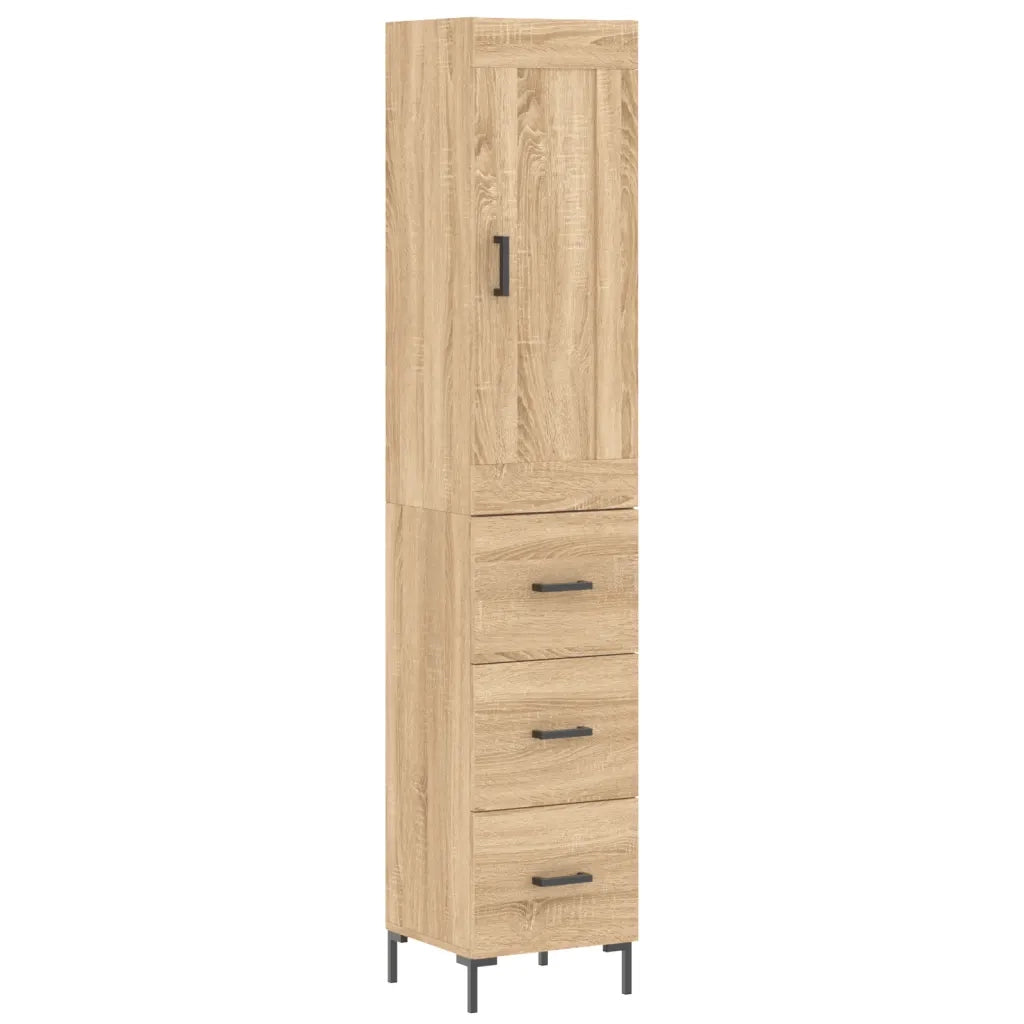 Credenza | Madia | Buffet da pranzo | Armadio da pranzo Rovere Sonoma 34,5x34x180 cm in Legno Multistrato