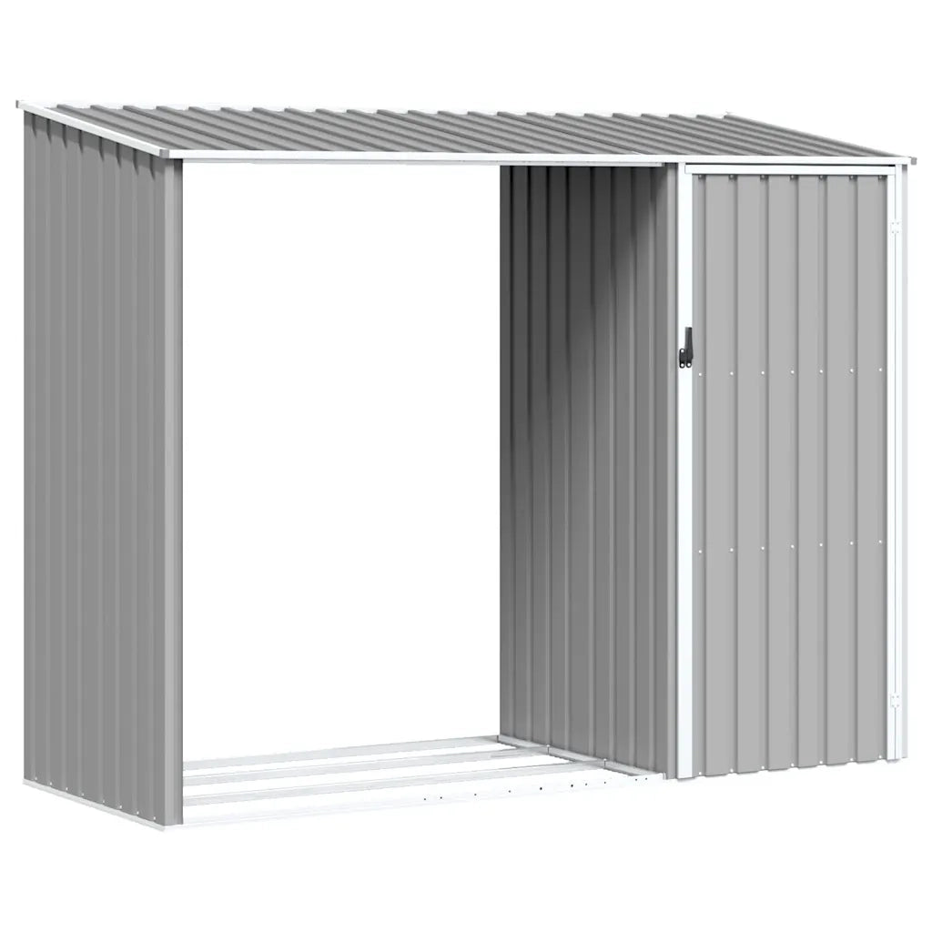 Capanno per Legna Grigio 245x98x159 cm in Acciaio Zincato cod mxl 65893