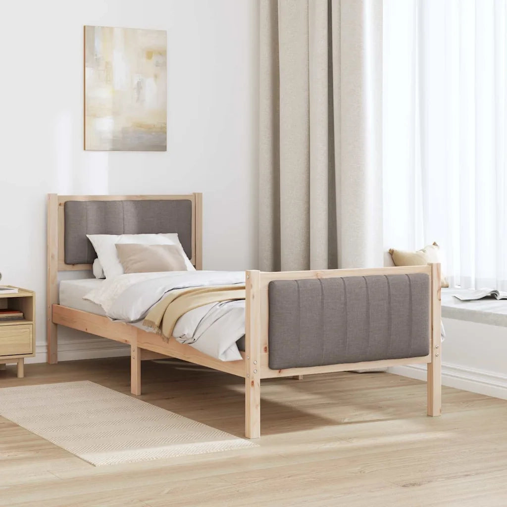 Struttura del Letto con testiera Marrone e taupe 75 x 190 cm