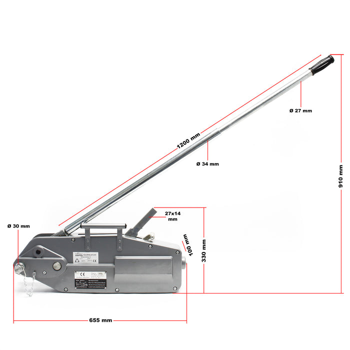Paranco a fune max 3200kg fune 20m Ø16mm per sollevamento spostamento carichi