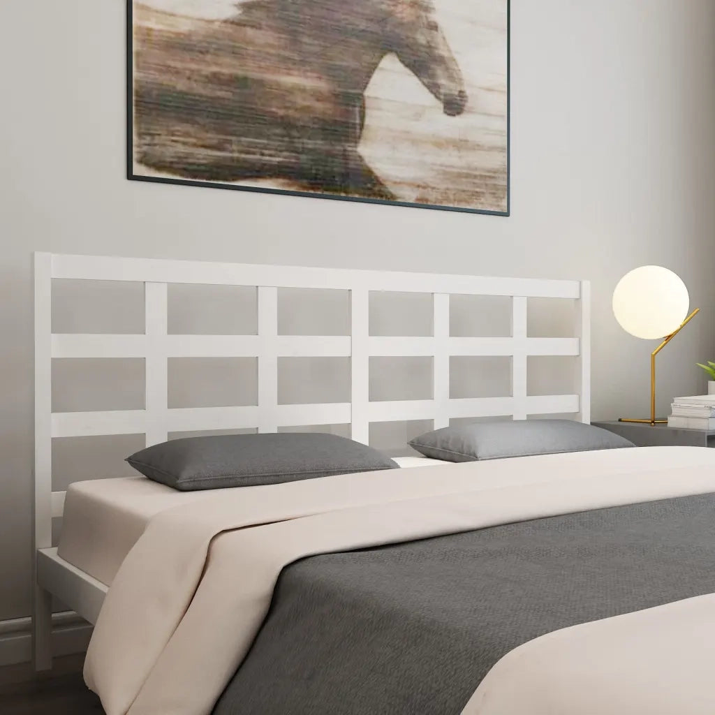 Testiera per Letto-Testata-Testiera Decorativa Bianca 205,5x4x100 cm Legno Massello di Pino 894401