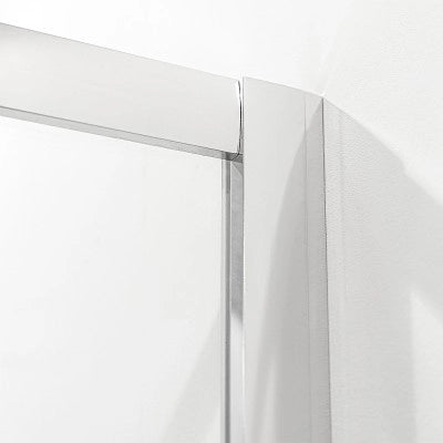 Box doccia semicircolare 80x80 doppio scorrevole con vetro temperato trasparente e profili cromo Geo