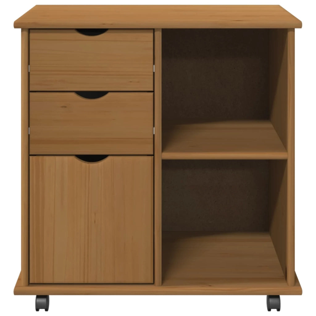 Mobile con Ruote con ruota Marrone miele 63,5 x 39 x 65,5 cm 42028380