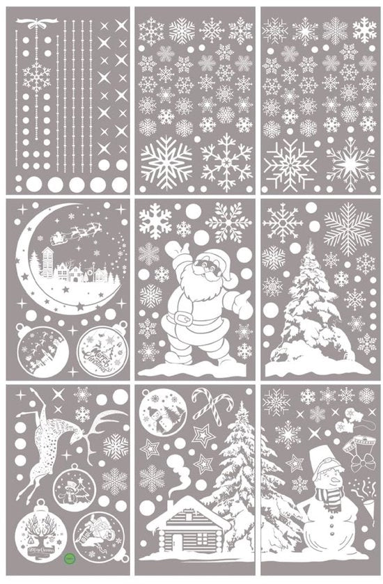 Decorazioni per finestre per Natale 260 pezzi - Decorazione senza forare - Decorazione rimovibile - Materiale PP duraturo - Decorazione per Natale - Adatto per casa e negozi