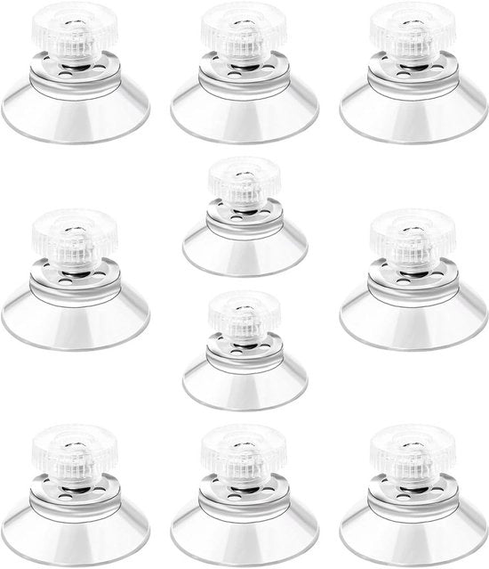 Zuignappen extra resistent in PVC 10 pezzi - con vite - antiscivolo - per superfici in vetro/metallo - utilizzabile in vari modi - supporto per zuignap