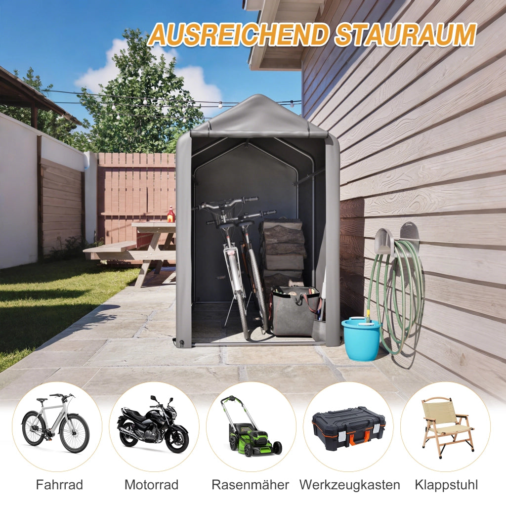 GARAGE PER BICICLETTE 187x100x160 cm Grigio Scuro acciaio zincato