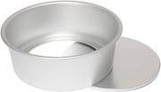 Piatto per Torta da 25 cm in Alluminio Portatile con Base Rimovibile - Forno per Torta e Torta (Argento)