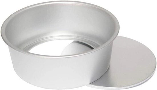 Piatto per Torta da 25 cm in Alluminio Portatile con Base Rimovibile - Forno per Torta e Torta (Argento)