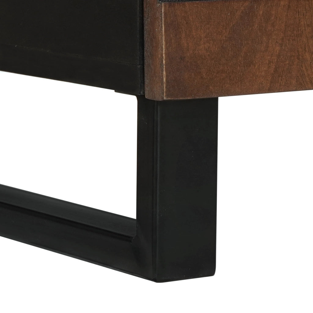Comodino 50x33x60 cm Legno Massello Noce