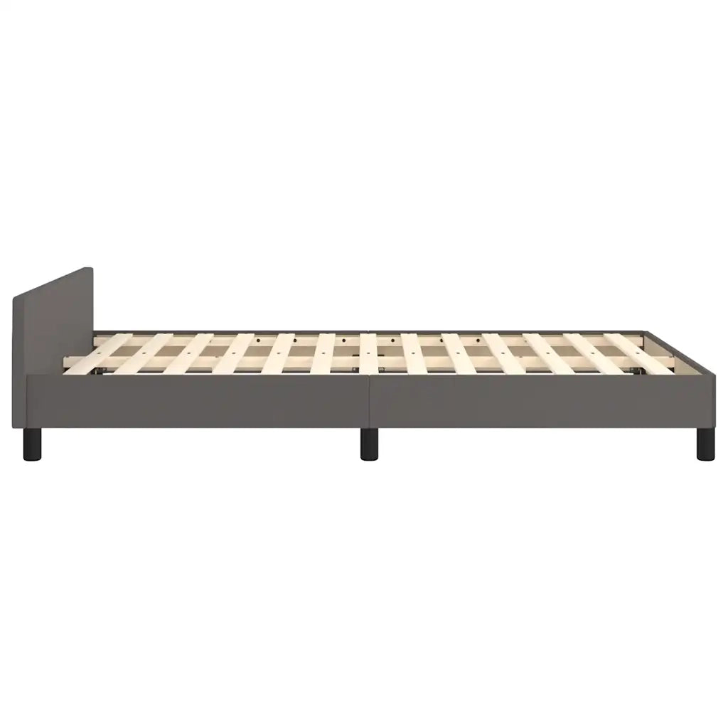 Giroletto con Testiera senza Materasso-Struttura Letto Grigio 120x200 cm