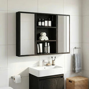 Armadio da bagno a muro Rovere Nero 40 x 10 x 60,5 cm