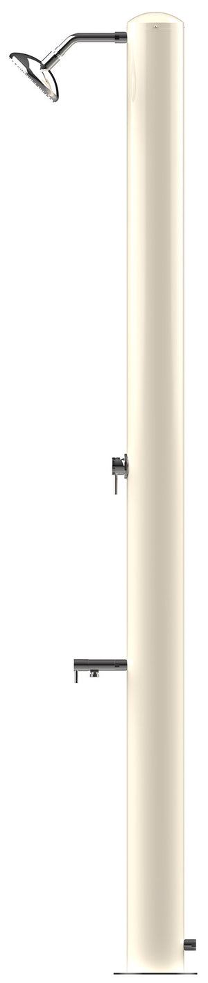 Doccia Solare da Giardino 28L Miscelatore e Lavapiedi Tevere B Bianco Perla