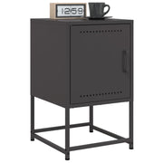 Comodini 2 pz-Set di 2 Tavolino da notte Neri 36x39x60,5 cm in Acciaio 644177