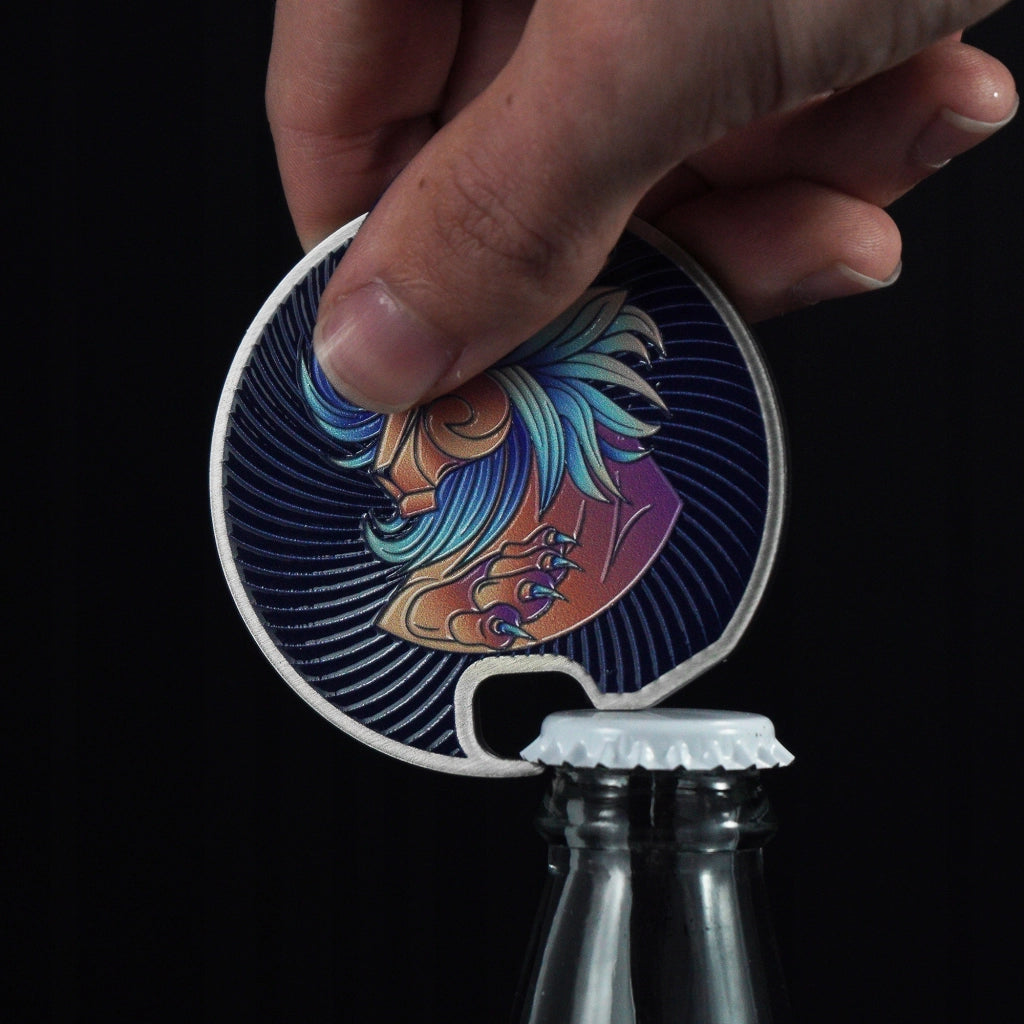Apribottiglie KADAX con tappo in metallo per bottiglia di birra, regalo con segno zodiacale Leone, resistente