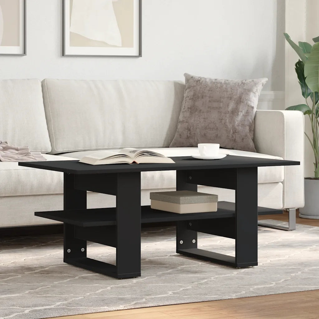 vidaXL Tavolino da Salotto Nero 102x55x42 cm in Legno Multistrato