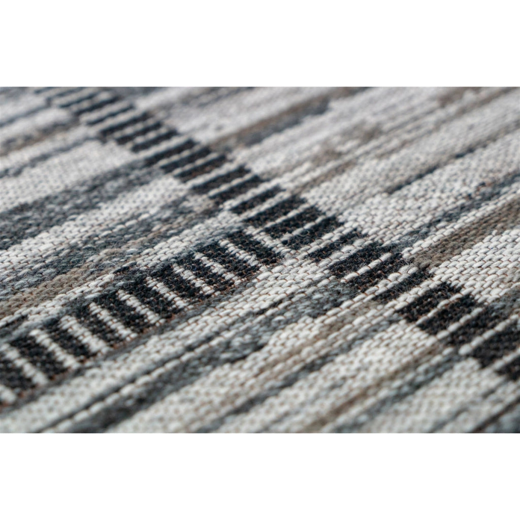 Tappeto Jacquard Phoenix 102 in Lana Grigio e Naturale