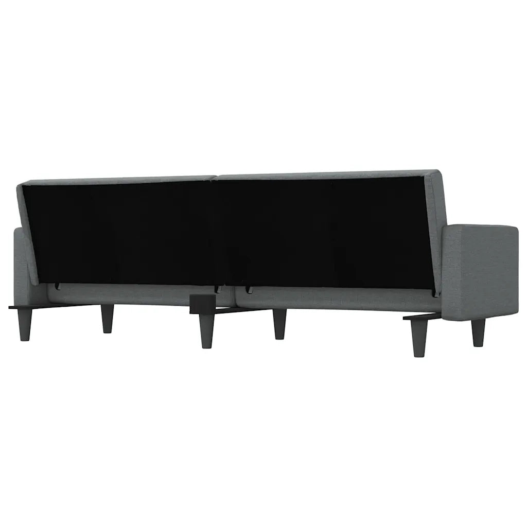 Divano Letto con Cuscini Grigio Scuro in Tessuto 351876