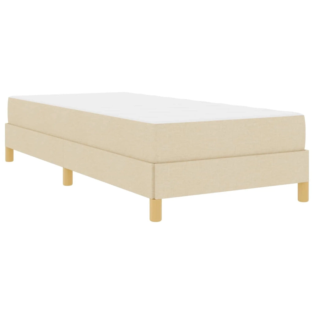 Letto a molle con materasso Crema 90 x 190 cm Tessuto