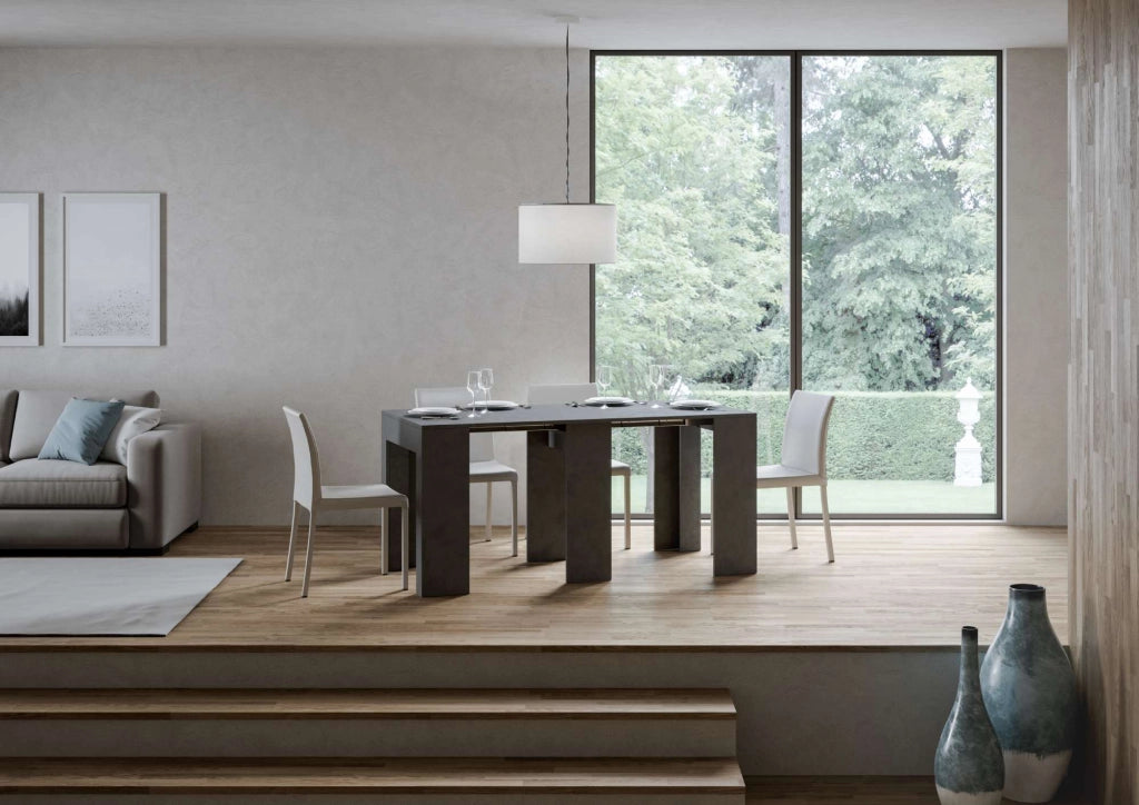 Consolle Allungabile 78-299x47x80 cm in Nobilitato Grigio