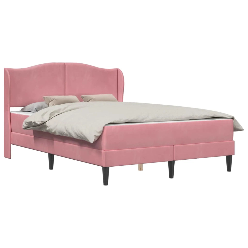 Struttura del letto con testiera Rosa 120 x 200 cm Velluto