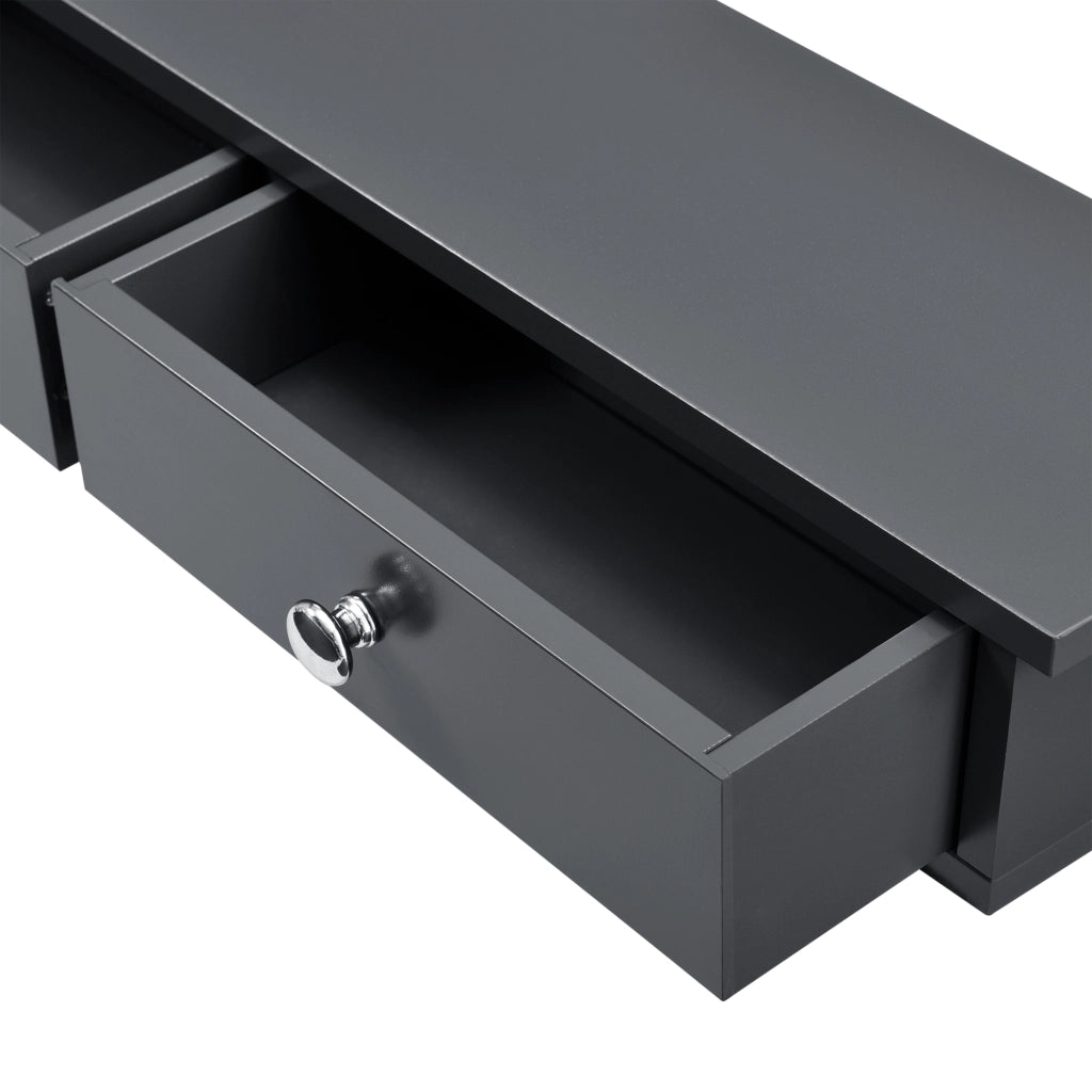 Mensola da Parete Geeste Comodino Sospeso con 2 Cassetti 60 x 15 x 10 cm - Grigio Scuro [en.casa]