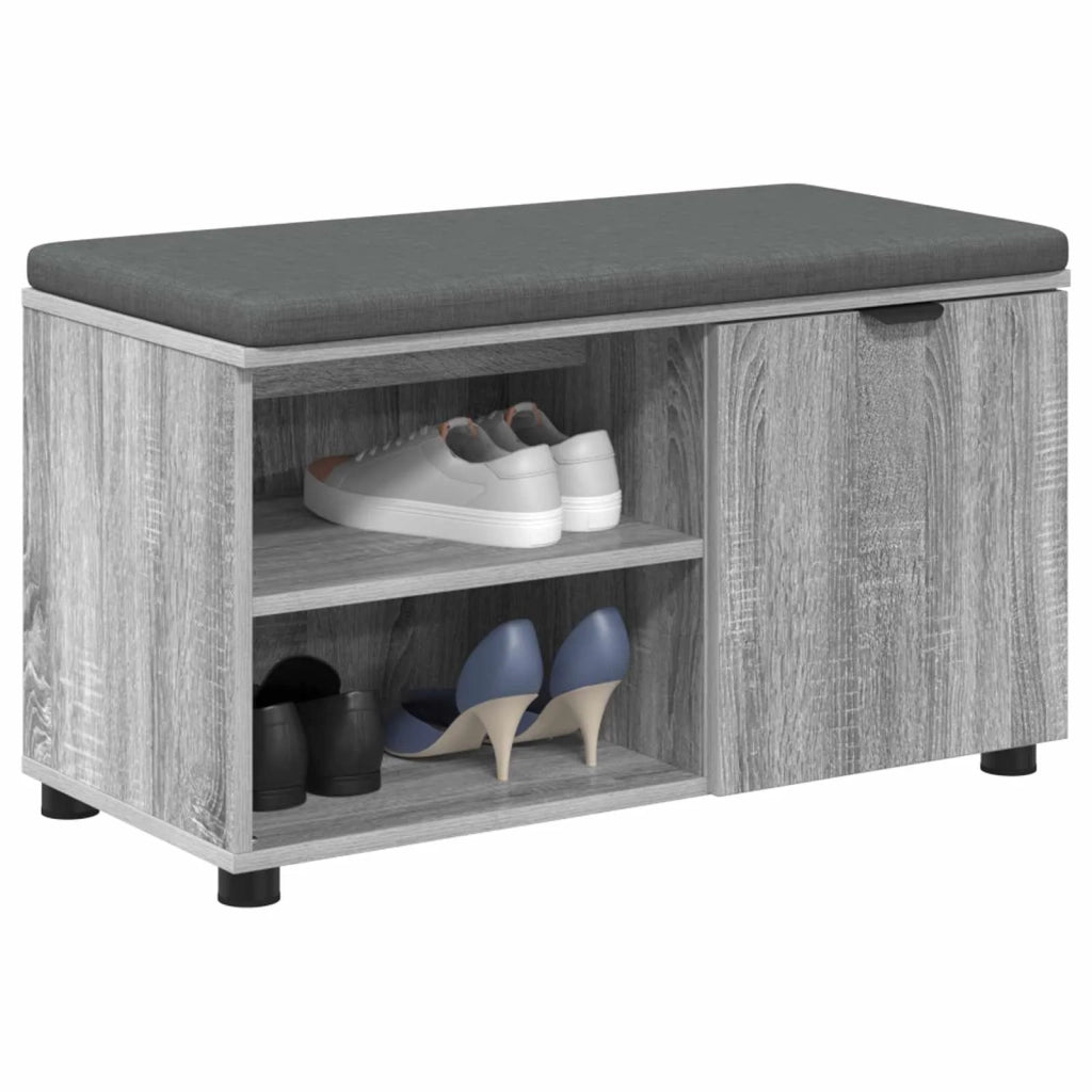 Panca per ingresso con cuscino Sonoma grigia 80 x 38 x 46 cm