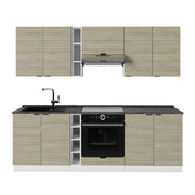 Cucina componibile Fame-Line Pannello in quercia/Bianco 235 cm, PL Antracite Vicco